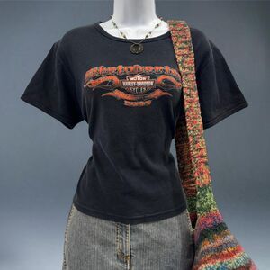 Harley Davidson Biketoberfest 2003 Daytona Flame Graphic Tee Black L Vintage